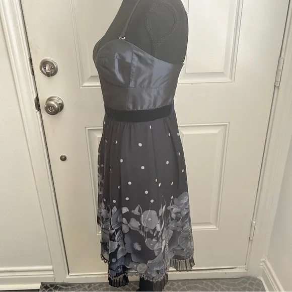 Rebecca Taylor Blue Floral Mini Dress Size 4 - Picture 3 of 14